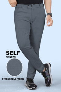 INDICLUB Regular Fit Men Grey Trousers