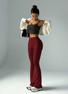 loomzy Flared Women Maroon Trousers
