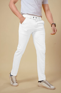 Marmic Fab Comfort Fit Men White Trousers