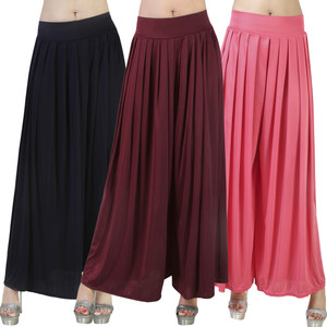 Zariya Enterprises Flared Women Black, Maroon, Pink Trousers