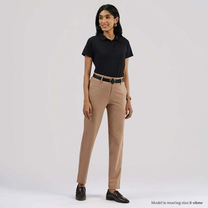 BlissClub Work-To-Wine Twill Straight Pants - Tall Straight Fit Women Beige Trousers