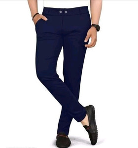 youmeCreation Slim Fit Men Blue Trousers