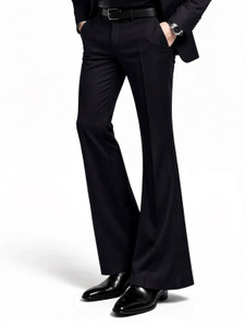 VERTICALS Flared Women Black Trousers