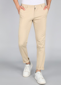 PROVOGUE Slim Fit Men Khaki Trousers