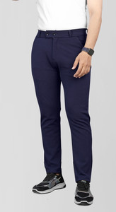 COMBRAIDED Slim Fit Men Black Trousers