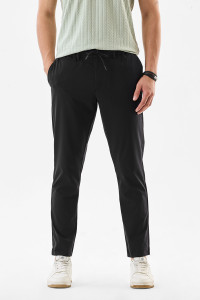 Snitch Men Slim Fit Black Lycra Trousers - Image 1