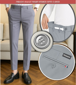 pesado Slim Fit Men Grey Trousers