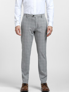 JACK & JONES Regular Fit Men Grey Trousers