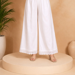 AA TEXTILE Relaxed, Comfort Fit Women White Trousers