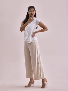GO COLORS Relaxed Women Beige Trousers