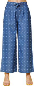 NOVIO Flared Women Blue Trousers