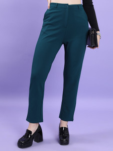 Tokyo Talkies Slim Fit Women Blue Trousers