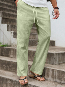 Plus91 Regular Fit Men Light Green Trousers - Image 5