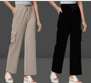 Purser Loose Fit Women Beige, Black Trousers