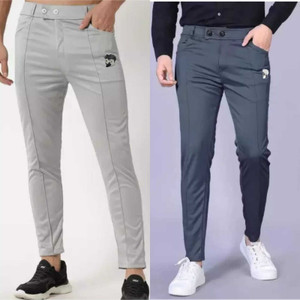 K.K Garment Regular Fit Men Grey, Silver Trousers