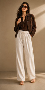 SHREEMAD ENTERPRISE Loose Fit Women Beige Trousers