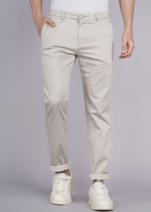 KILLER Slim Fit Men Cream Trousers