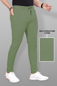 COMBRAIDED Regular Fit Men Green Trousers