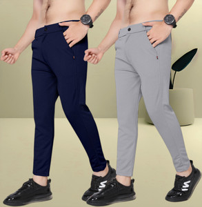 IGNISENSE Slim Fit Men Blue, Grey Trousers