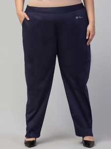 STYLE PREZONE Regular Fit Women Dark Blue Trousers