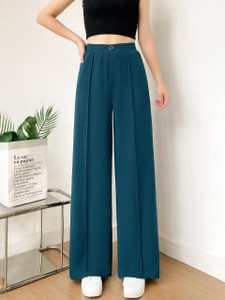 Ankit fashion Straight Fit Women Blue Trousers