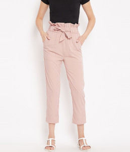 PANIT Slim Fit Women Pink Trousers