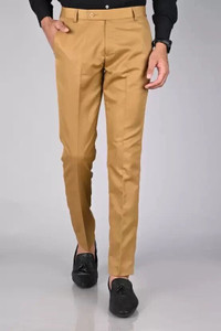 rishi Regular Fit Men Gold Trousers