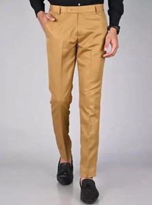 rishi Regular Fit Men Gold Trousers