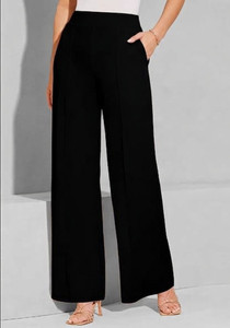 Gheiebvdo Flared Women Black Trousers