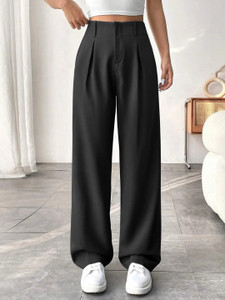 DIMPY GARMENTS Regular Fit Women Black Trousers