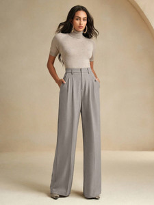 KOTTY Relaxed Women Grey Trousers