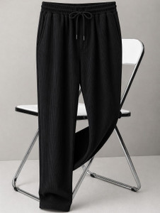 Fabflee Relaxed Men Black Trousers