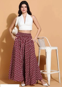 SCUBE DESIGNS Flared Women Maroon Trousers