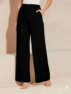 Gheiebvdo Straight Fit Women Black Trousers