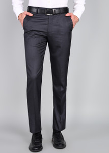 LOUIS PHILIPPE Slim Fit Men Grey Trousers