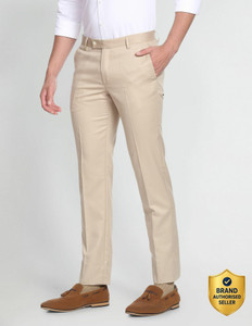 ARROW Regular Fit Men Beige Trousers