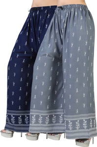 AREEBA COLLECTION Flared Women Grey, Blue Trousers
