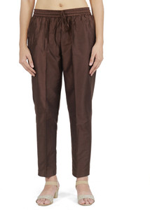 NOORI Regular Fit Women Brown Trousers