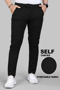 INDICLUB Regular Fit Men Black Trousers