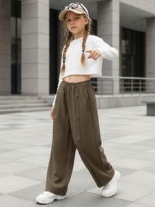 CUTIEKINS Regular Fit Girls Green Trousers