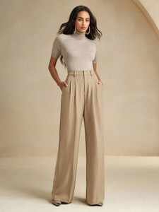 KOTTY Relaxed Women Beige Trousers