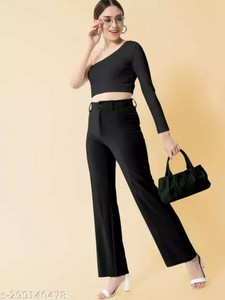 Fashion2wear Regular Fit Women Black Trousers