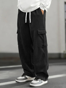 ynam Loose Fit Men Black Trousers - Image 4