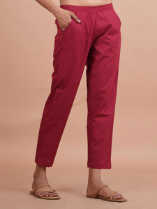 AlkaCreation Regular Fit Women Maroon Trousers