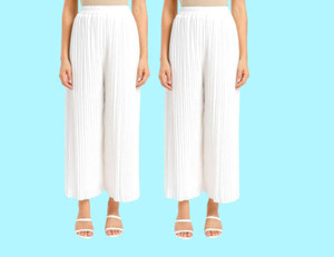 Resham Loose Fit Women White Trousers