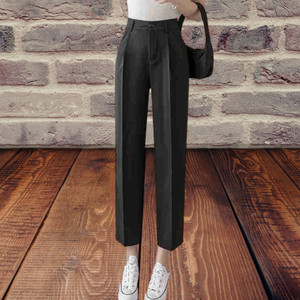 Richa fashion Straight Fit Women Black Trousers