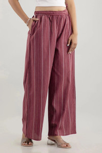 KANCHUK Regular Fit Women Maroon Trousers