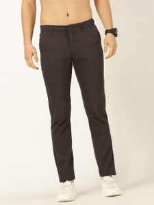 PROVOGUE Slim Fit Men Khaki Trousers