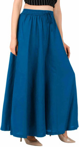 Jaipuri Print Flared Women Blue Trousers