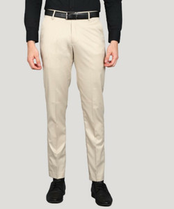 PROVOGUE Slim Fit Men Beige Trousers